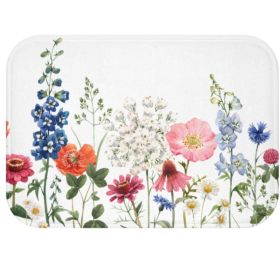 Spring Floral Garden Bath Mat Decor Rug