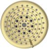 6 Spray Settings High Pressure Shower Head 5" Rain Fixed Showerhead - Gold Adjustable Shower Head with Anti-Clogging Nozzles; Low Flow Easily Installa