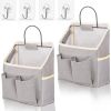 1pc Hanging Storage Bag, Wall Hanging Organiser Basket With Bathroom Pocket, Bedroom, Kitchen, Dormitory Dormitory, Essentials